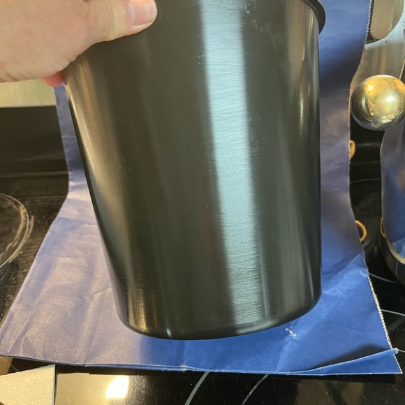 Vintage Stainless Steel Ice Bucket with gold ball handles - Picture 3 of 4